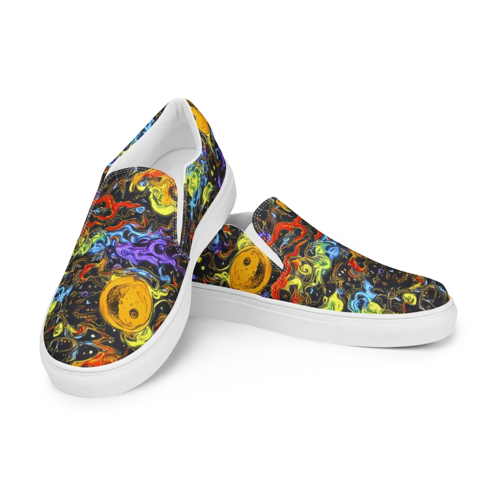 Ultraviolet Ocean on Women's Slip-On Canvas Shoes — Left Front