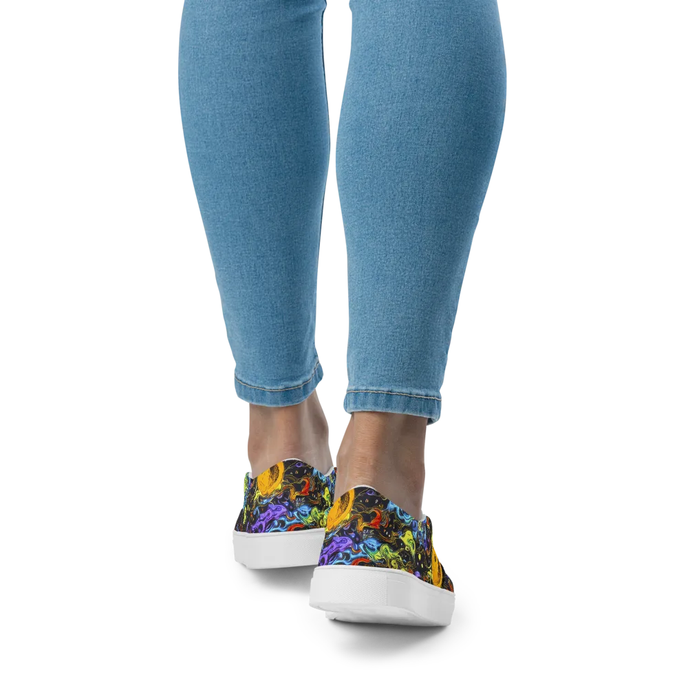 Ultraviolet Ocean on Women's Slip-On Canvas Shoes — Back