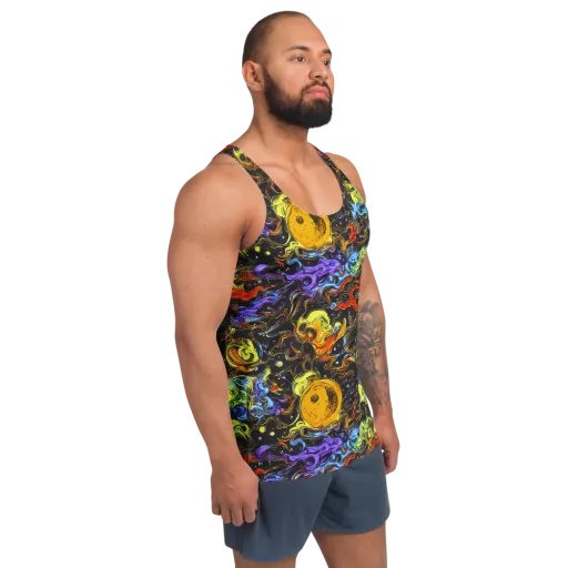 Ultraviolet Ocean on a Men's Tank Top