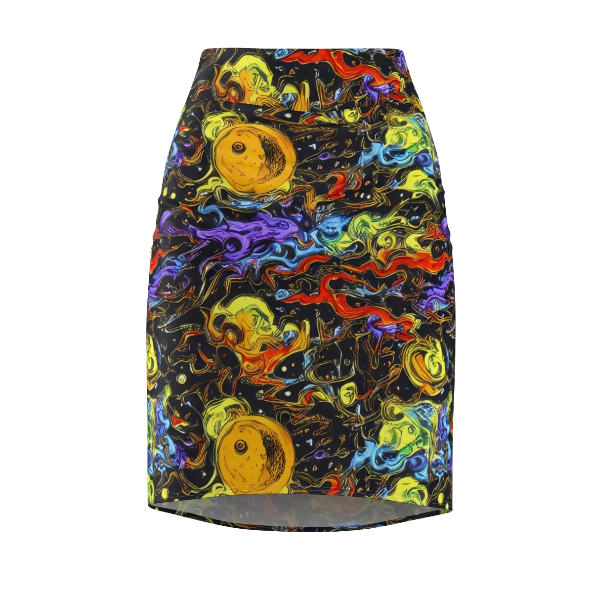 Ultraviolet Ocean on Pencil Skirt — Front