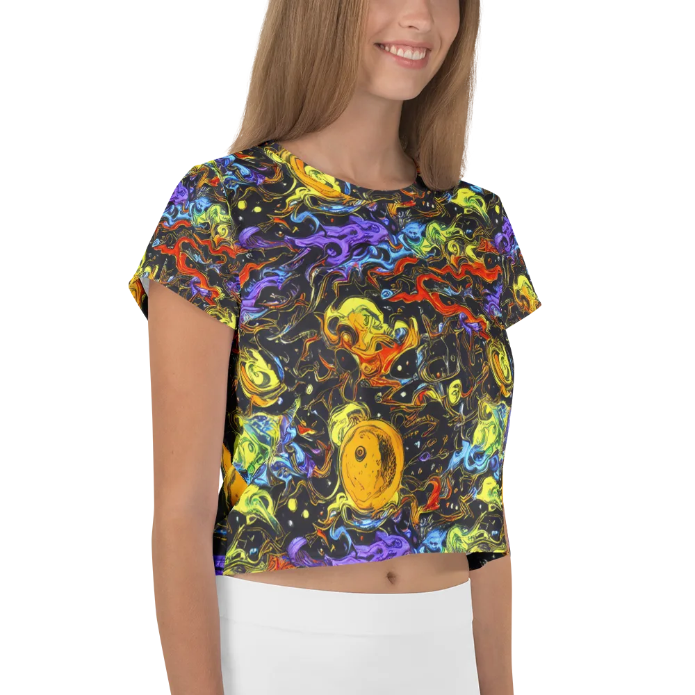 Ultraviolet Ocean on Crop Tee — Right