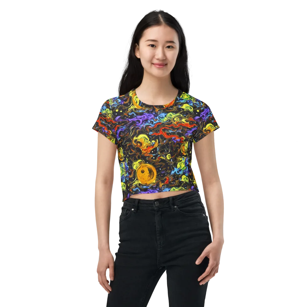 Ultraviolet Ocean on Crop Tee — Front