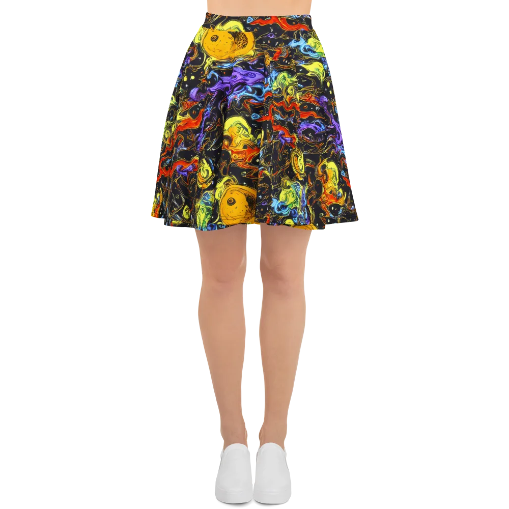 Ultraviolet Ocean on Skater Skirt — Front