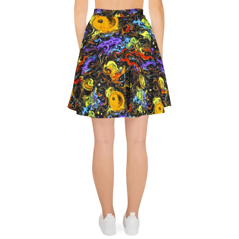 Ultraviolet Ocean on Skater Skirt — Back