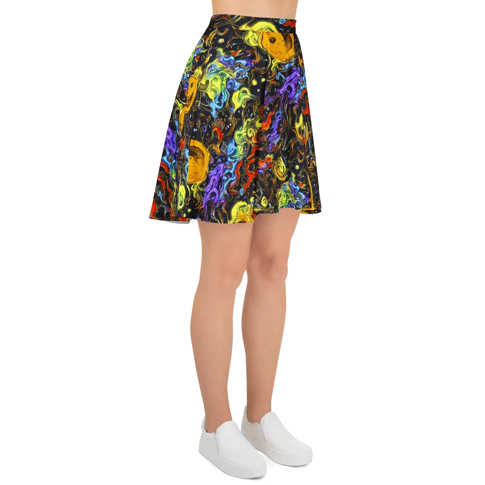Ultraviolet Ocean on Skater Skirt — Right
