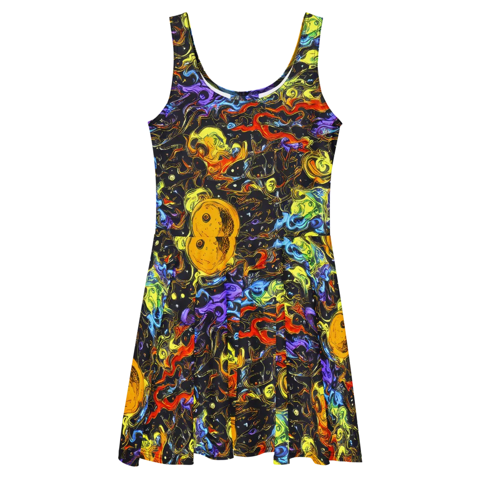 Ultraviolet Ocean on Skater Dress — Front