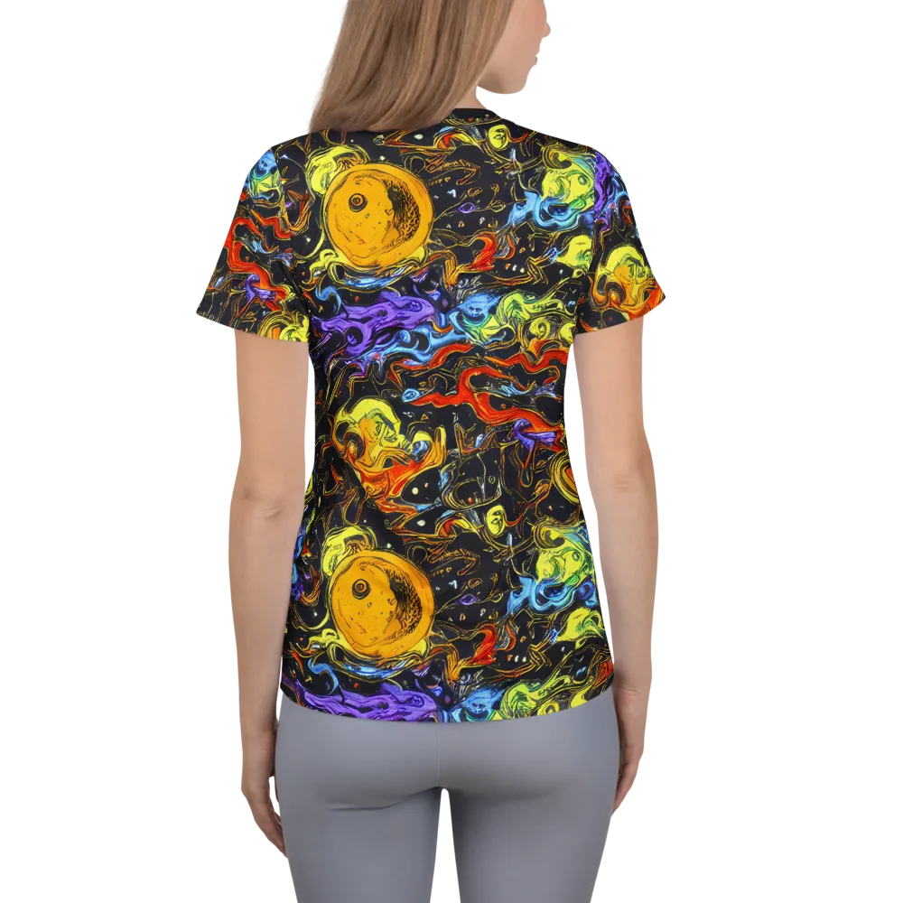 Ultraviolet Ocean on Women's Athletic T-Shirt — Back