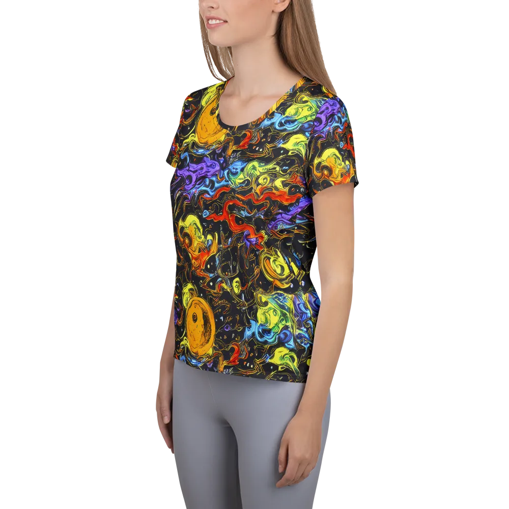 Ultraviolet Ocean on Women's Athletic T-Shirt — Left