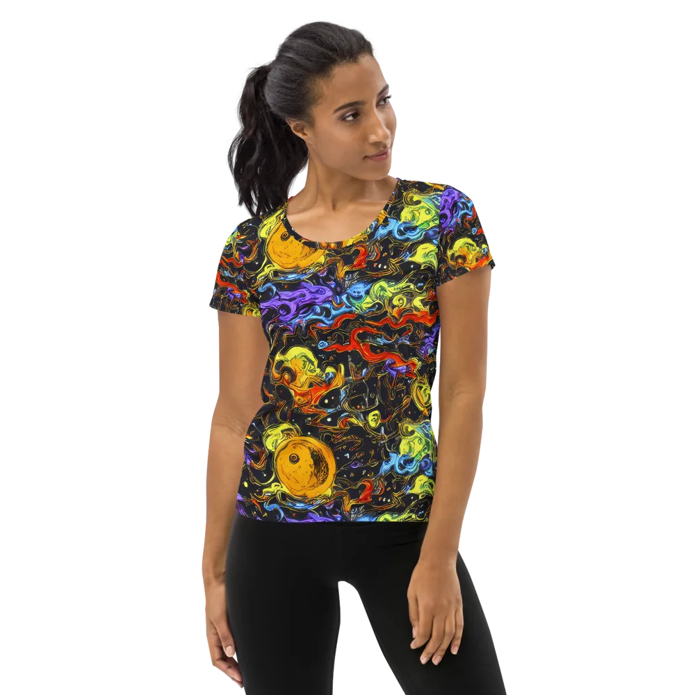 Ultraviolet Ocean on Women's Athletic T-Shirt — Front