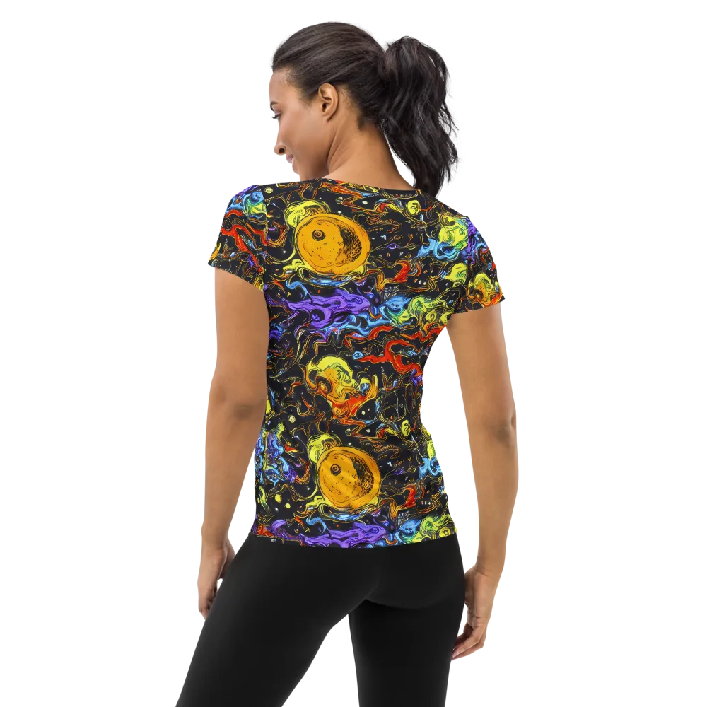 Ultraviolet Ocean on Women's Athletic T-Shirt — Back