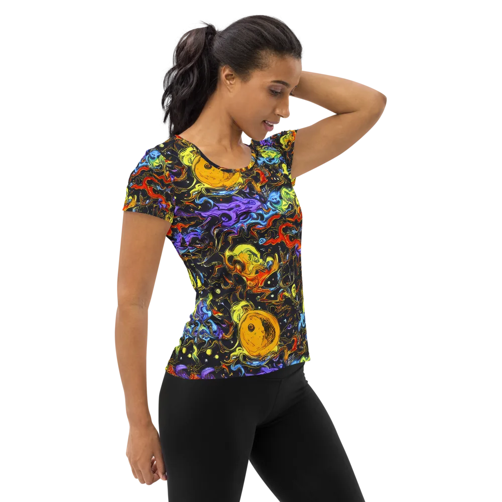 Ultraviolet Ocean on Women's Athletic T-Shirt — Right