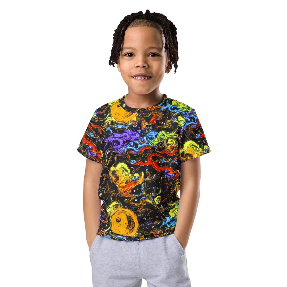 Ultraviolet Ocean on Kids Crew Neck T-Shirt — Front