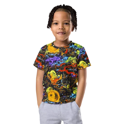 Ultraviolet Ocean on a Kids Crew Neck T-Shirt