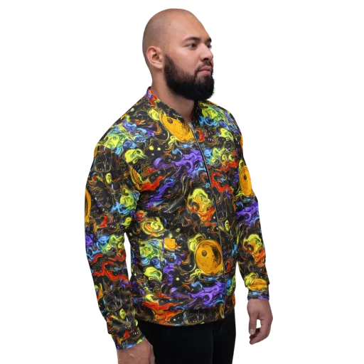 Ultraviolet Ocean on a Bomber Jacket