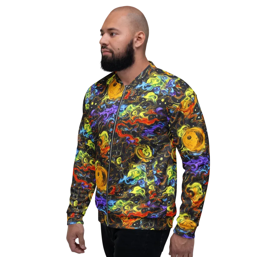 Ultraviolet Ocean on Bomber Jacket — Left