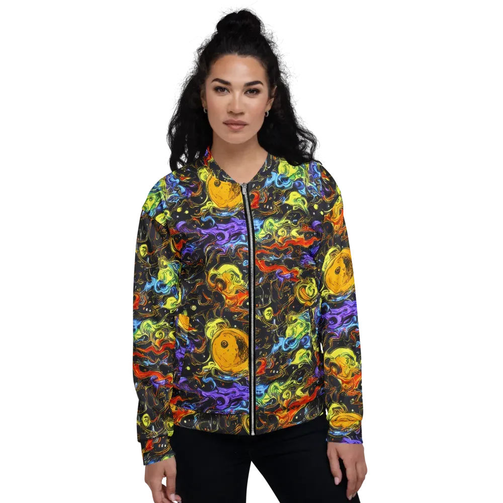 Ultraviolet Ocean on Bomber Jacket — Front