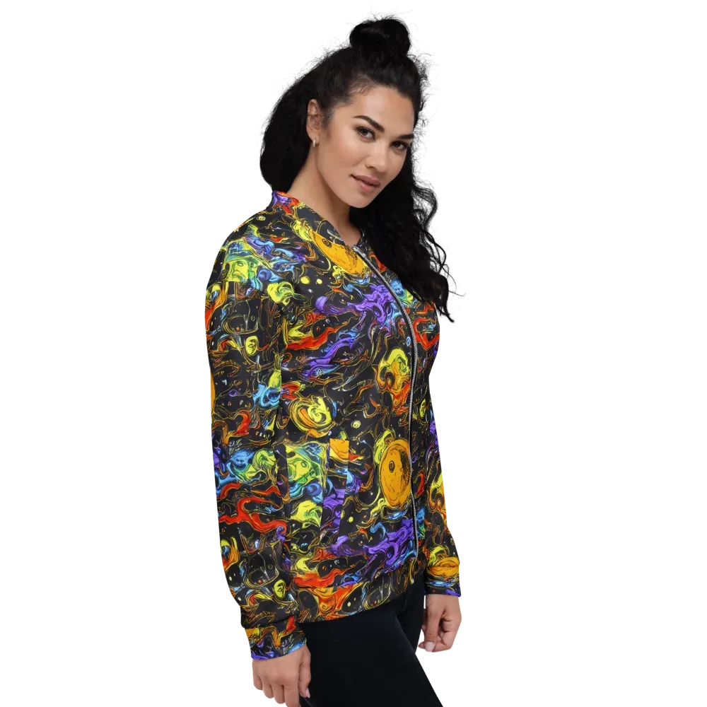 Ultraviolet Ocean on Bomber Jacket — Right