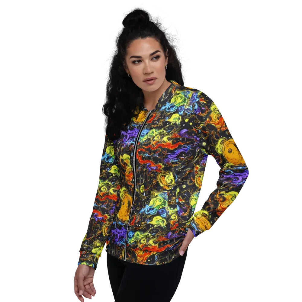 Ultraviolet Ocean on Bomber Jacket — Left