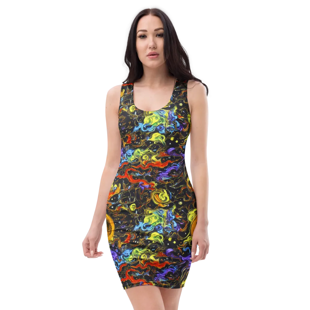 Ultraviolet Ocean on Bodycon Dress — Front