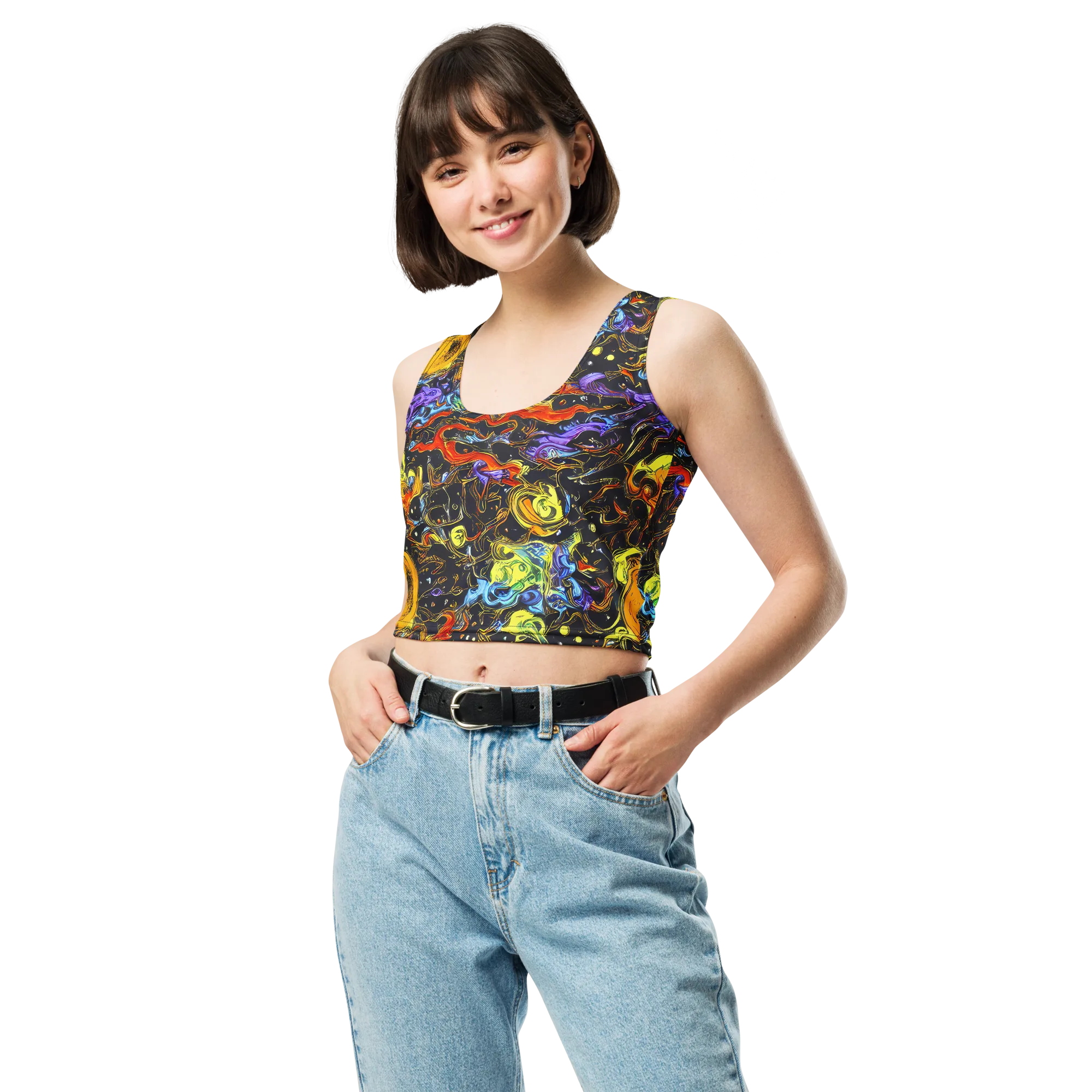 Ultraviolet Ocean on Crop Top — Front
