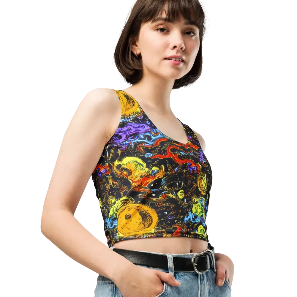 Ultraviolet Ocean on Crop Top — Right Front