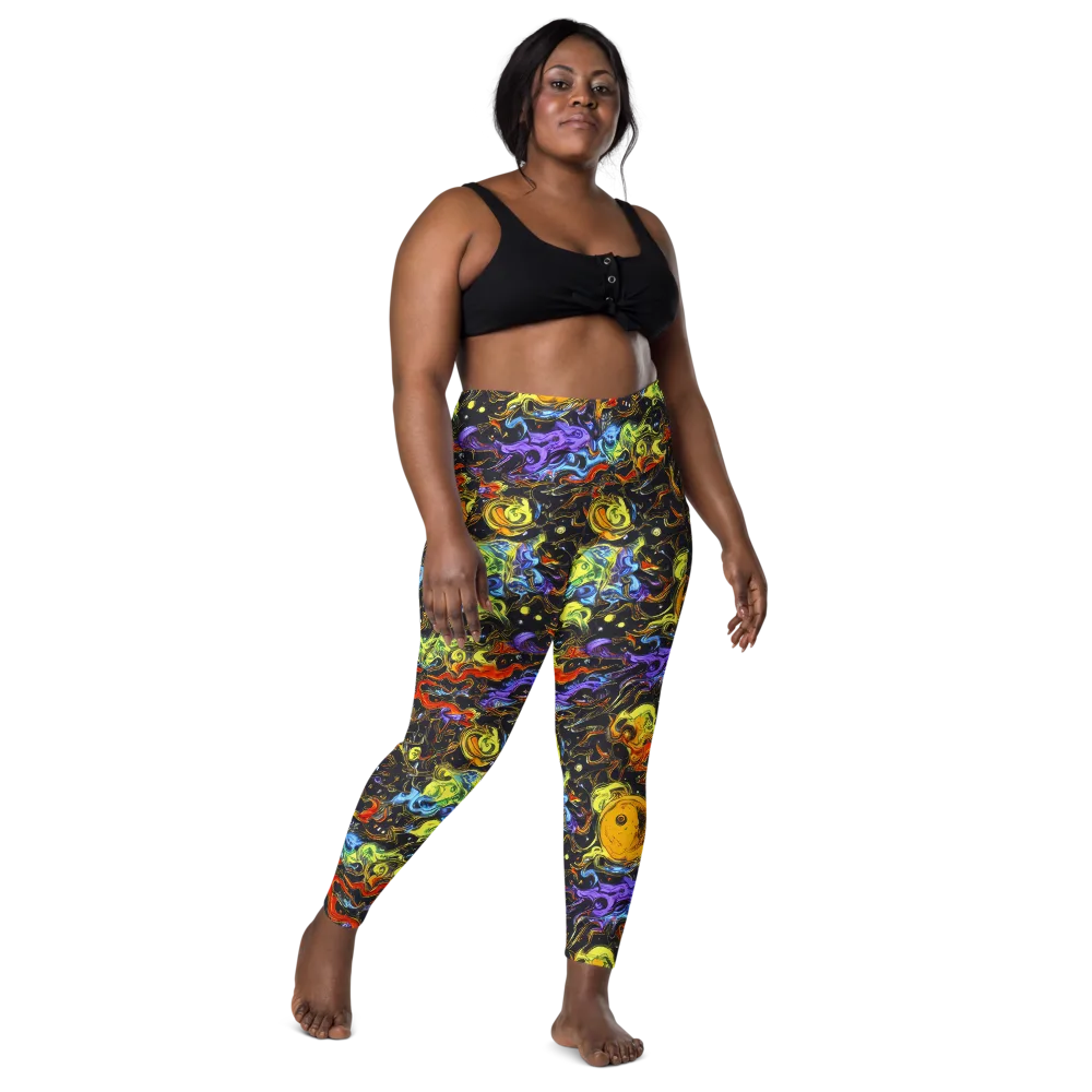 Ultraviolet Ocean on Leggings with Pockets — Front