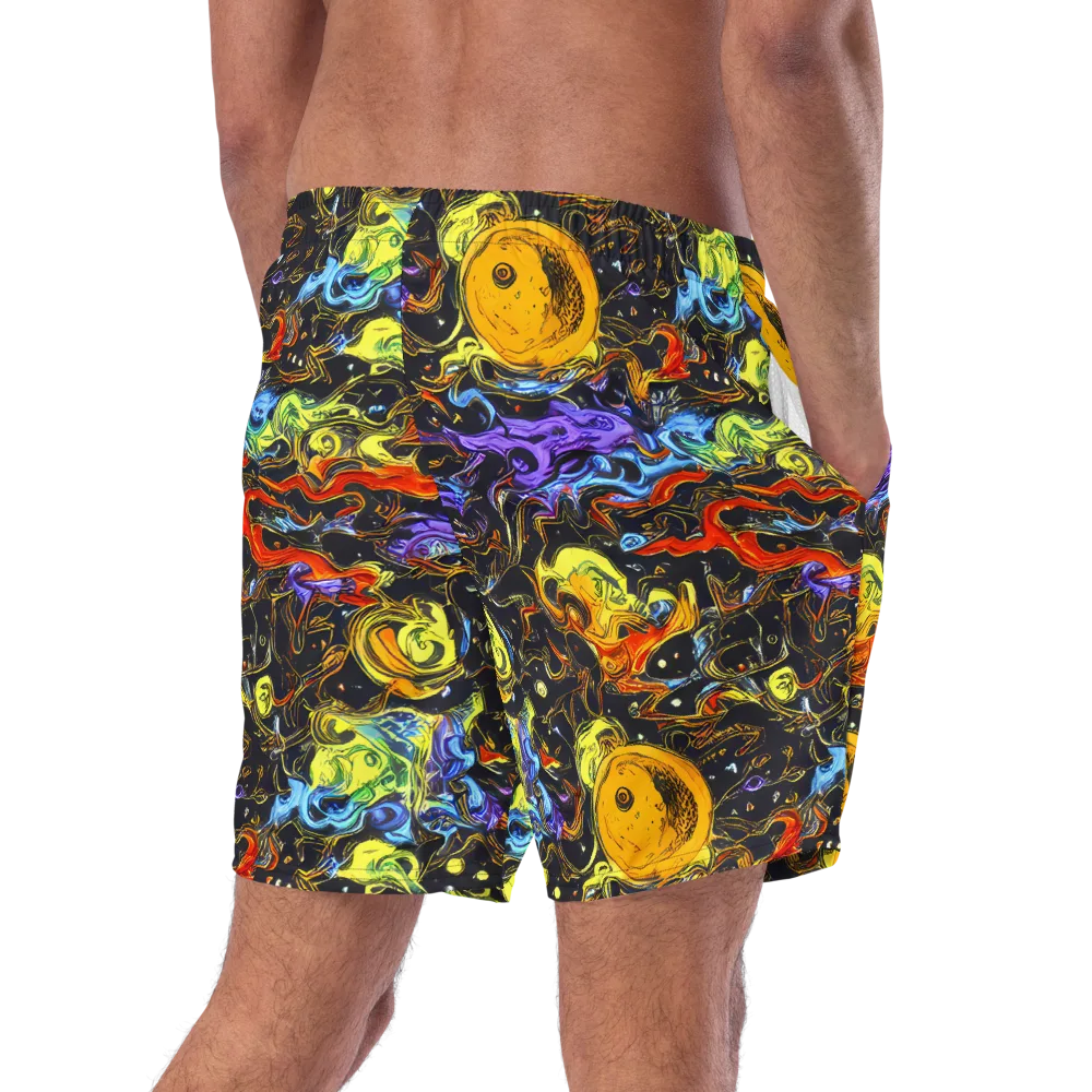 Ultraviolet Ocean on Swim Trunks — Right Back