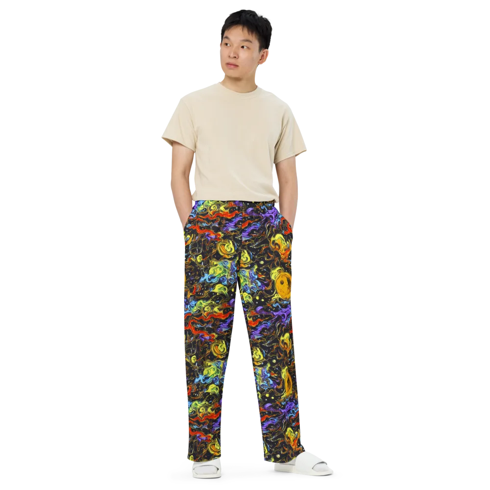 Ultraviolet Ocean on Wide-Leg Pants — Front