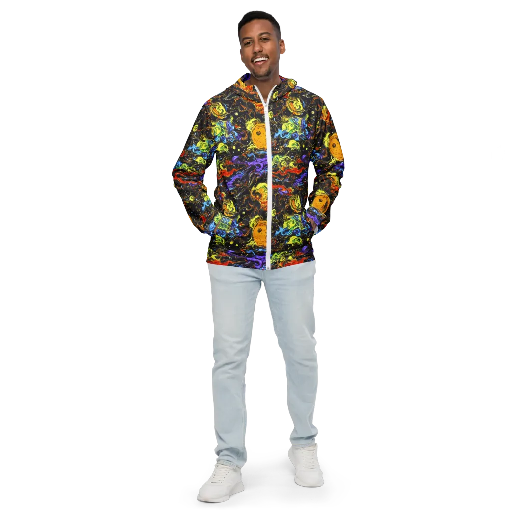 Ultraviolet Ocean on Men's Windbreaker — Front