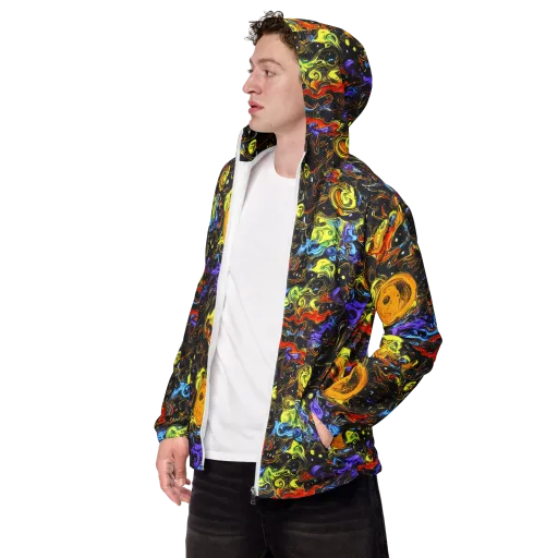 Ultraviolet Ocean on a Men's Windbreaker