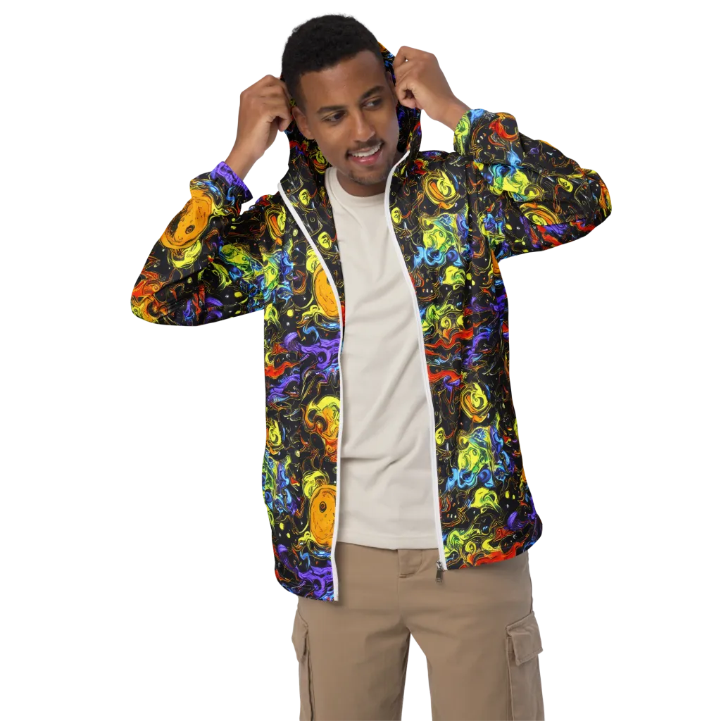 Ultraviolet Ocean on Men's Windbreaker — Front