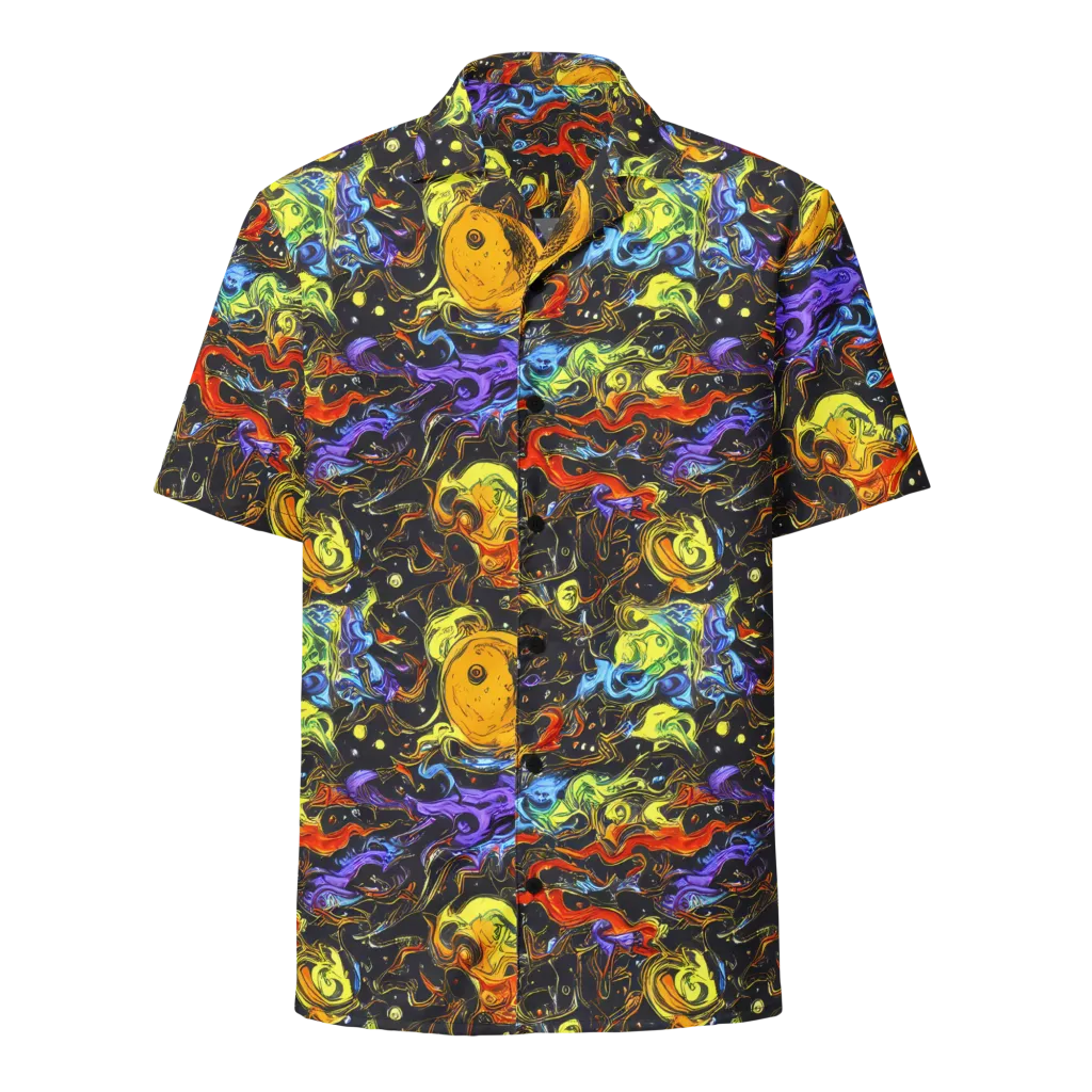 Ultraviolet Ocean on Button Shirt — Front