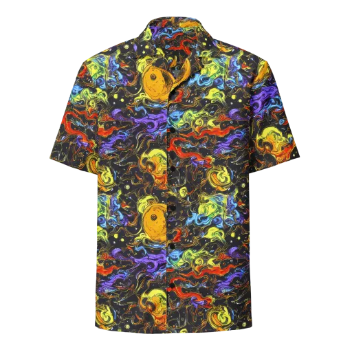 Ultraviolet Ocean on a Button Shirt