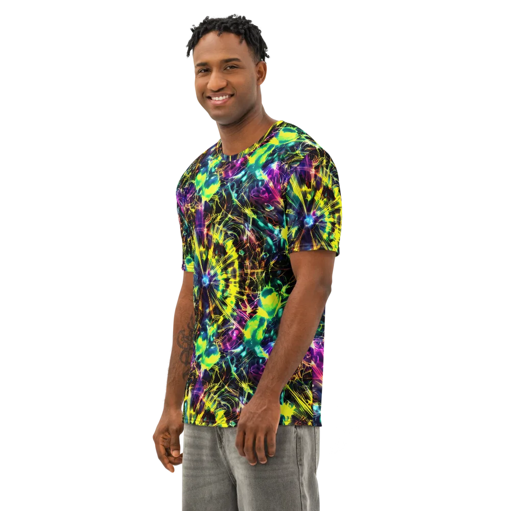 Acid Rainfall on Men's Cotton Crew Neck T-Shirt — Left Front