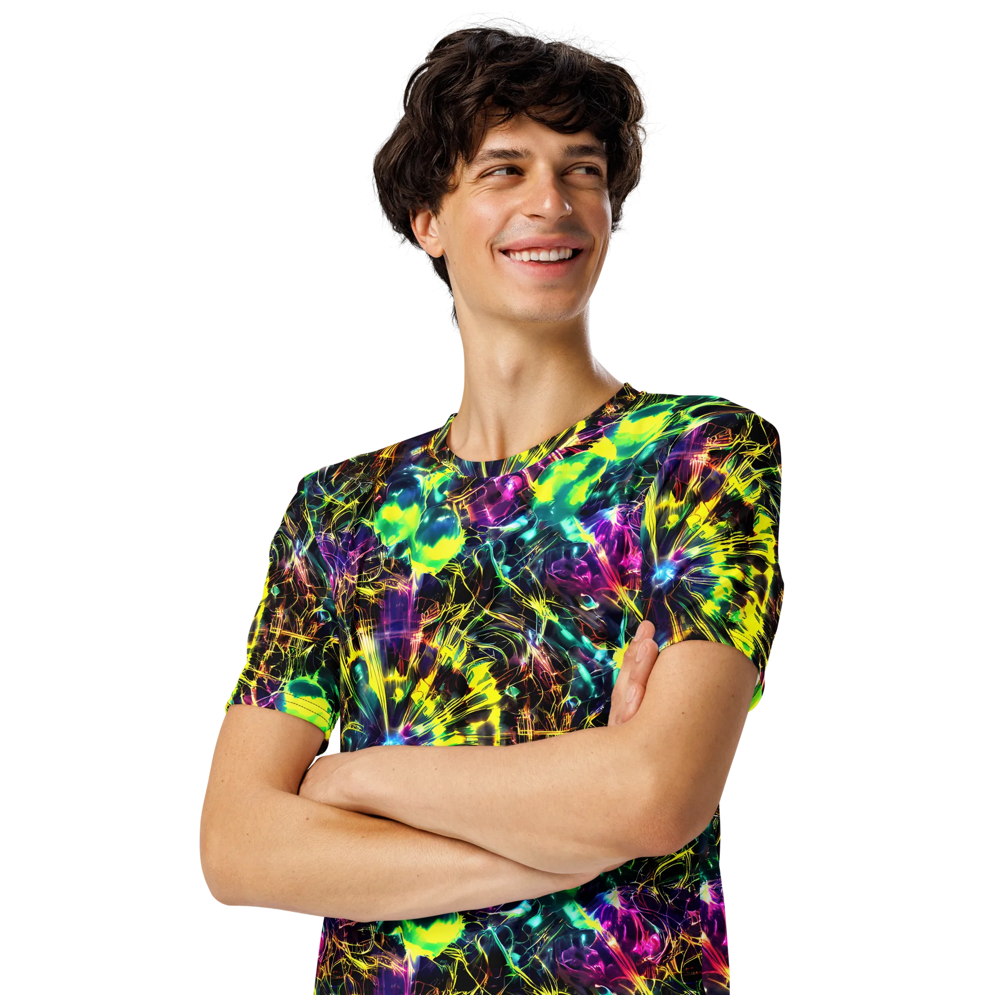 Acid Rainfall on Men's Crew Neck T-Shirt — Left Front
