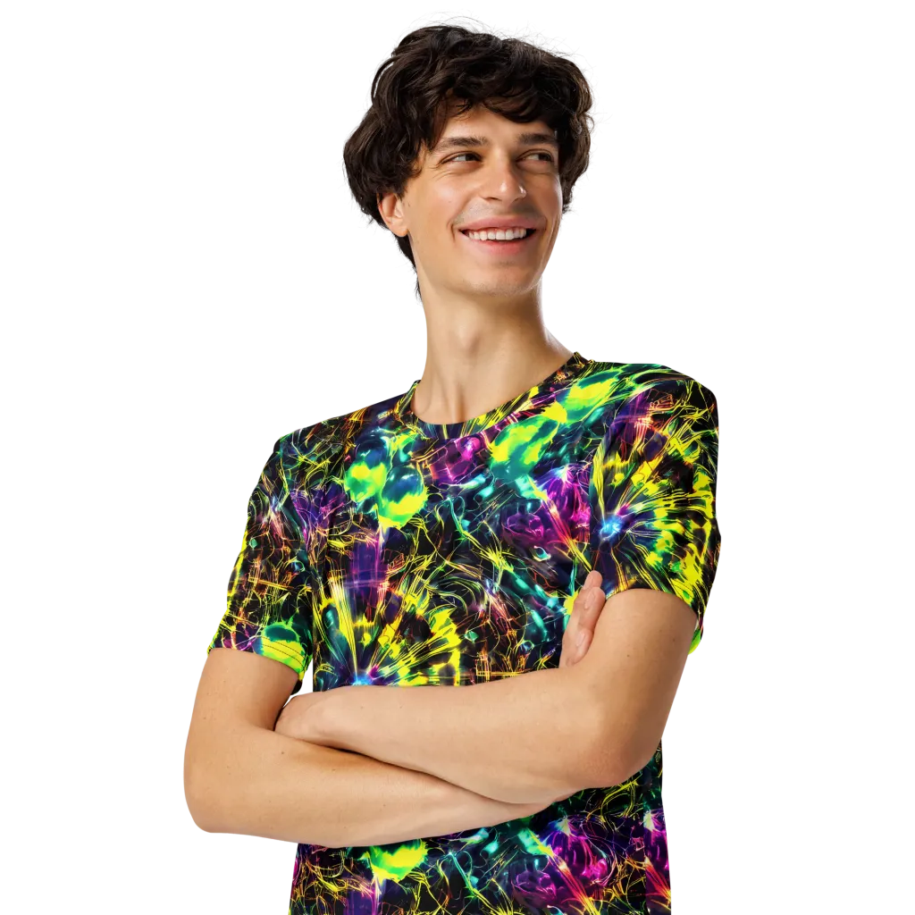 Acid Rainfall on Men's Crew Neck T-Shirt — Left Front