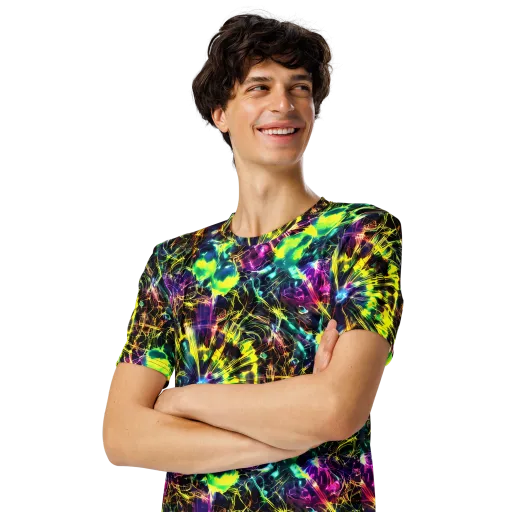 Acid Rainfall on a Men's Crew Neck T-Shirt