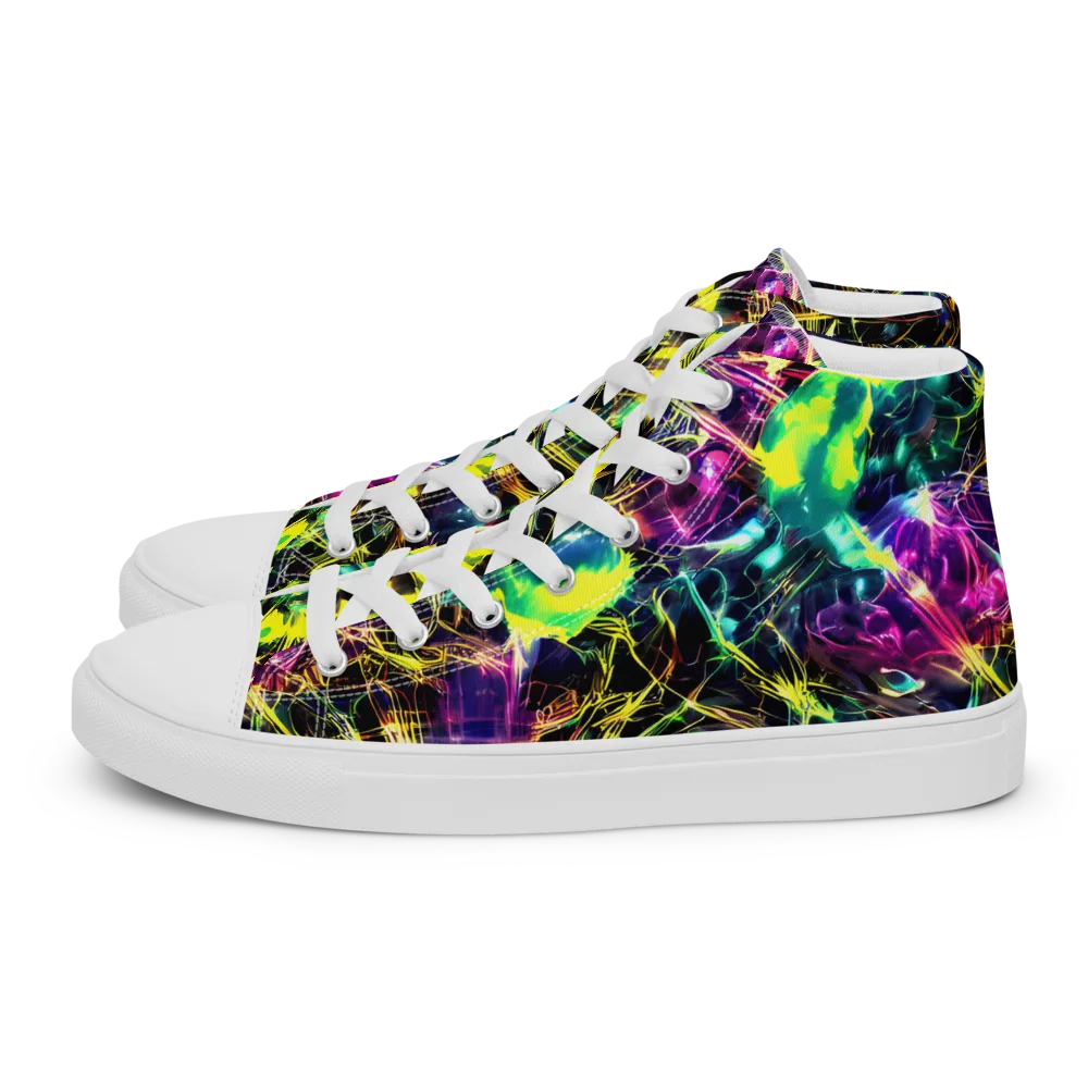 Acid Rainfall on Men's High Top Canvas Shoes — Left