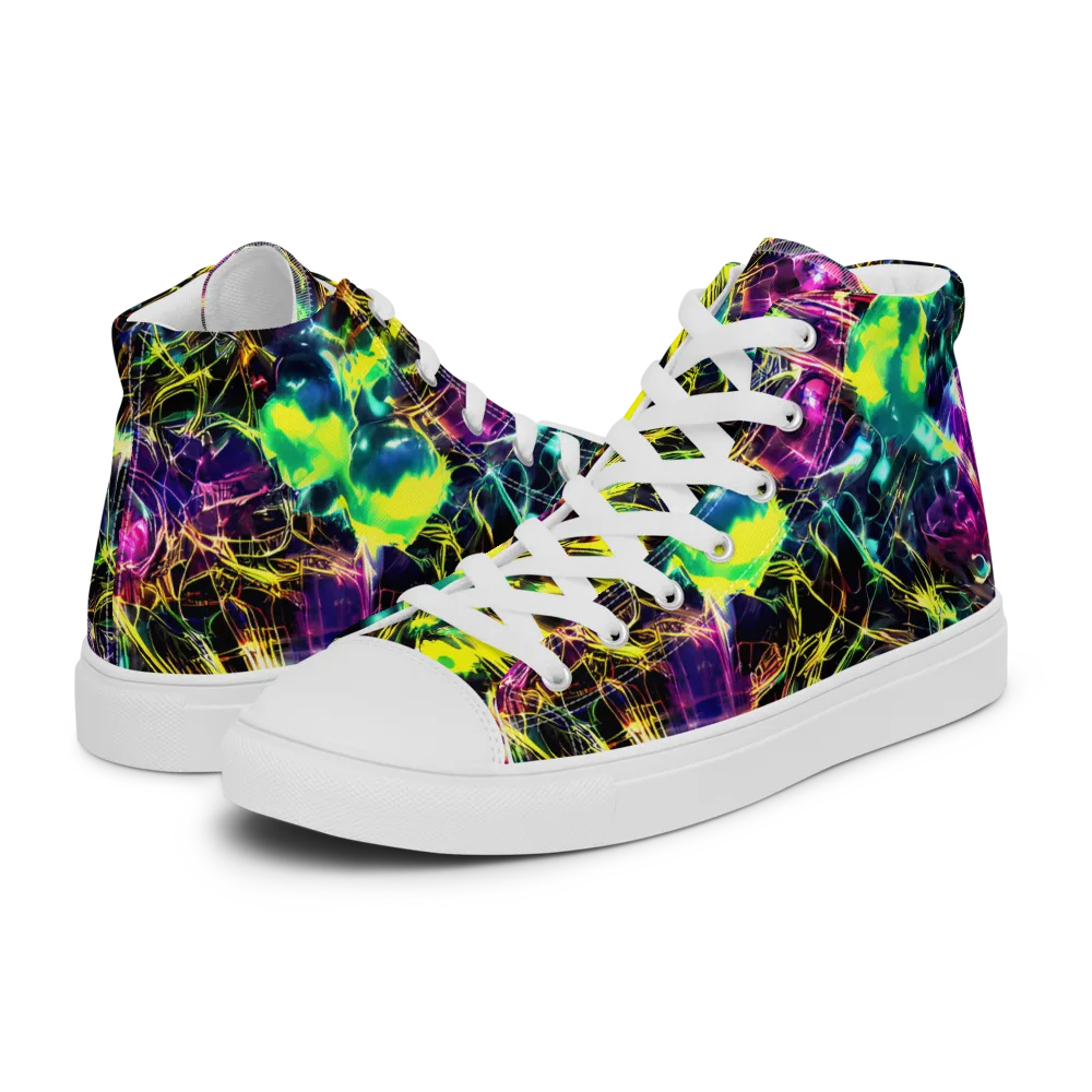 Acid Rainfall on Men's High Top Canvas Shoes — Left