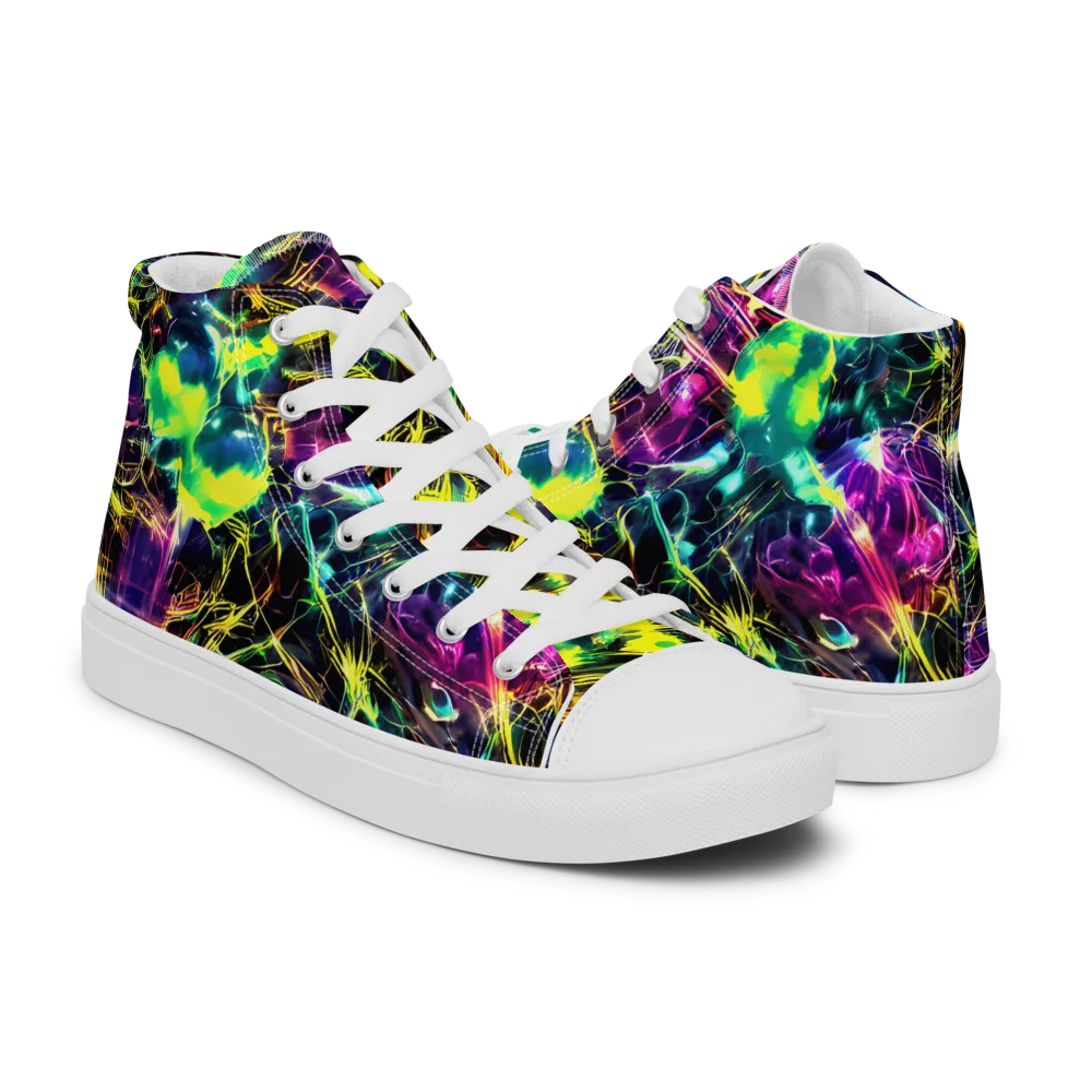 Acid Rainfall on Men's High Top Canvas Shoes — Right