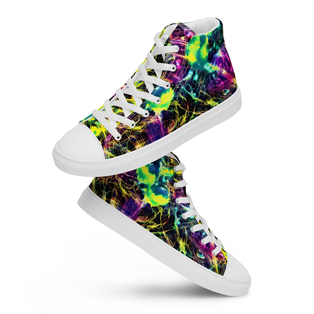 Acid Rainfall on Men's High Top Canvas Shoes — Front