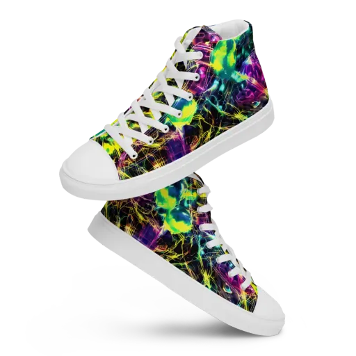 Acid Rainfall on a Men's High Top Canvas Shoes