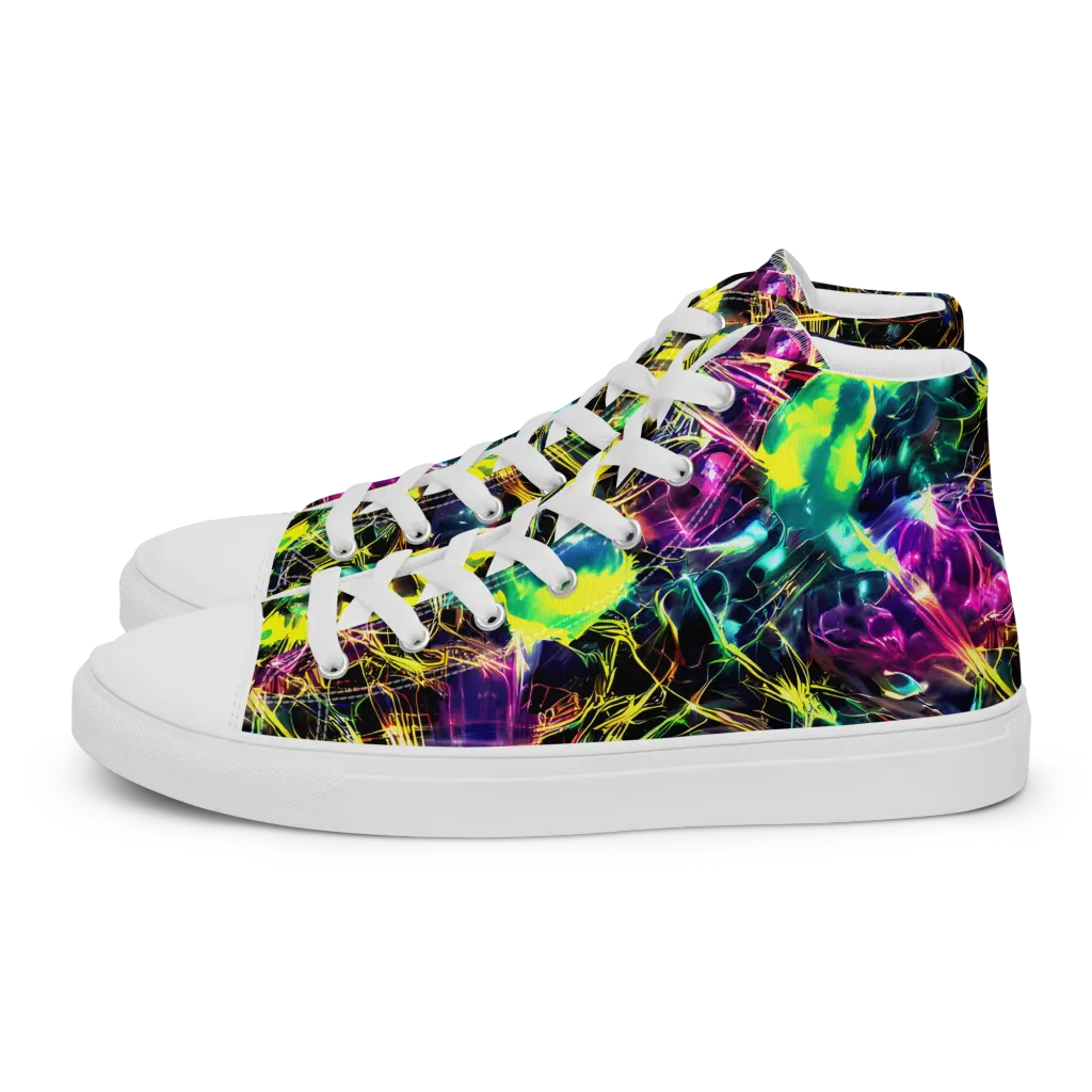 Acid Rainfall on Women's High Top Canvas Shoes — Left