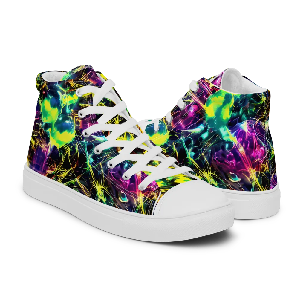 Acid Rainfall on Women's High Top Canvas Shoes — Right