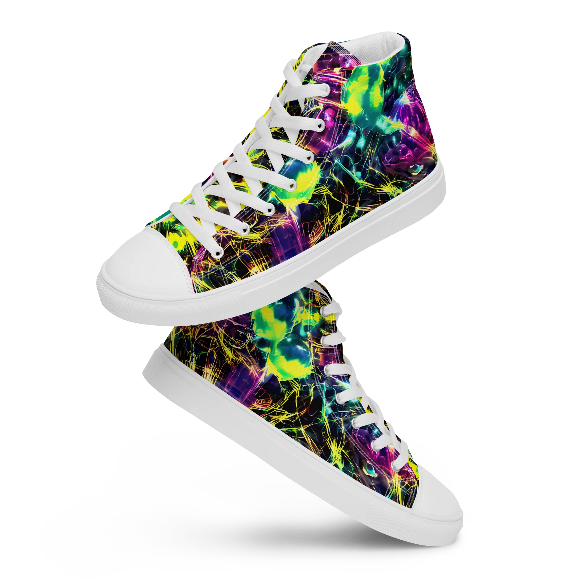 Acid Rainfall on Women's High Top Canvas Shoes — Front