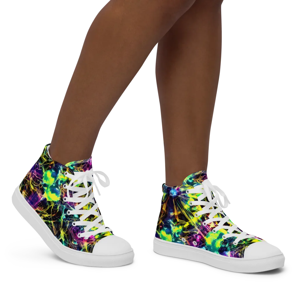 Acid Rainfall on Women's High Top Canvas Shoes — Right