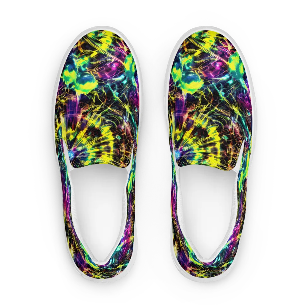 Acid Rainfall on Men's Slip-On Canvas Shoes — Front
