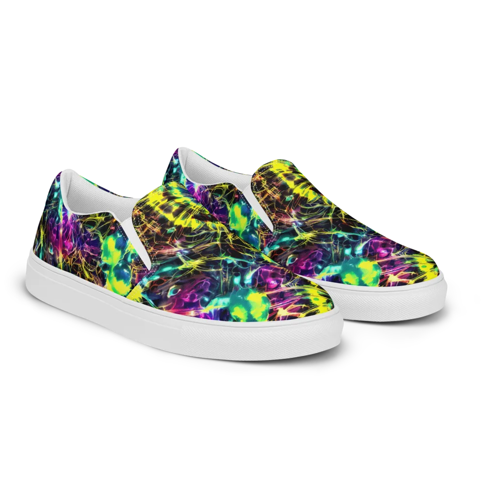 Acid Rainfall on Men's Slip-On Canvas Shoes — Right Front