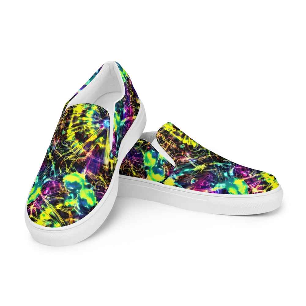 Acid Rainfall on Men's Slip-On Canvas Shoes — Left Front