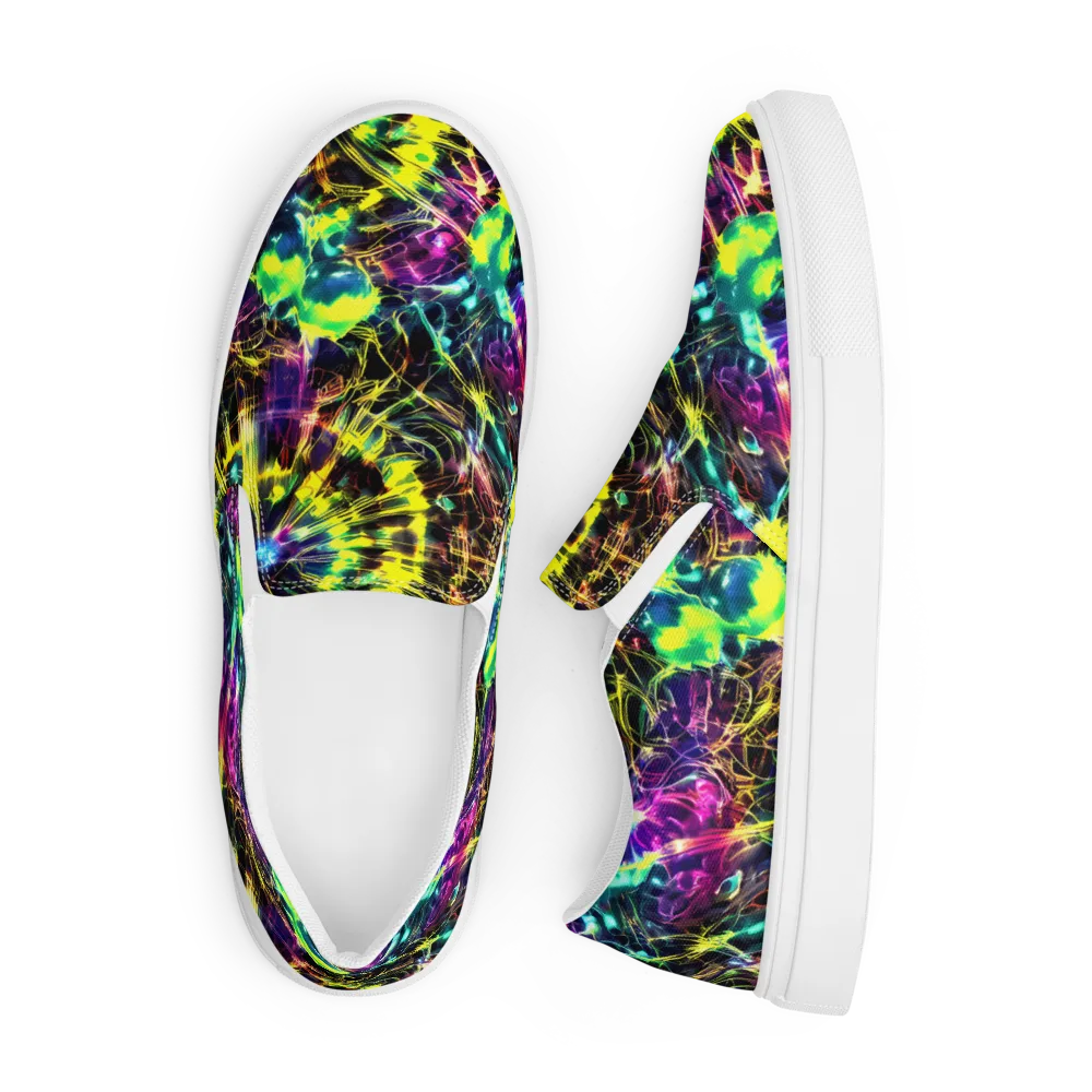 Acid Rainfall on Men's Slip-On Canvas Shoes — Front
